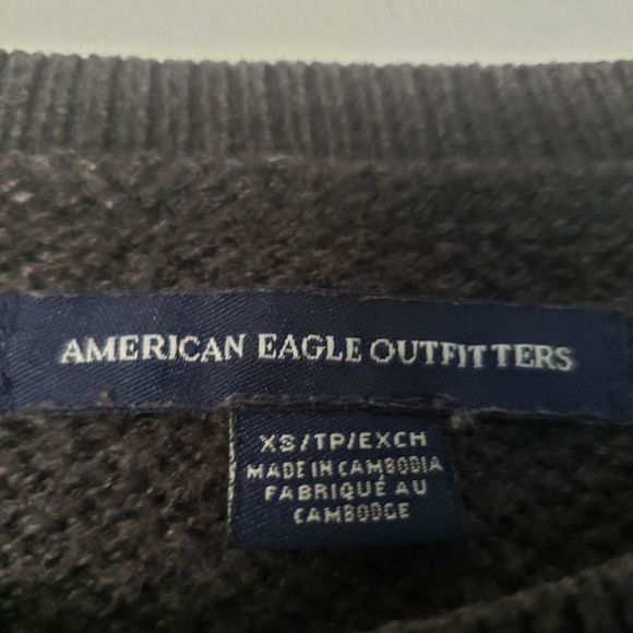 American Eagle Outfitters AEO Charcoal Grey Gray Sweater XS - Picture 3 of 5
